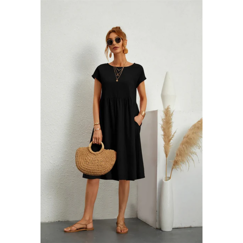 Lara – Stylish short-sleeved summer dress for women - Image 3