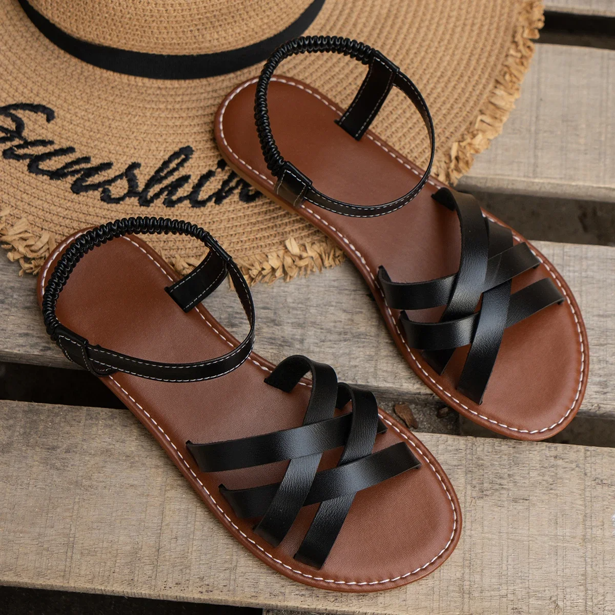 Sophia – Women Cross Strap Summer Sandals - Image 3