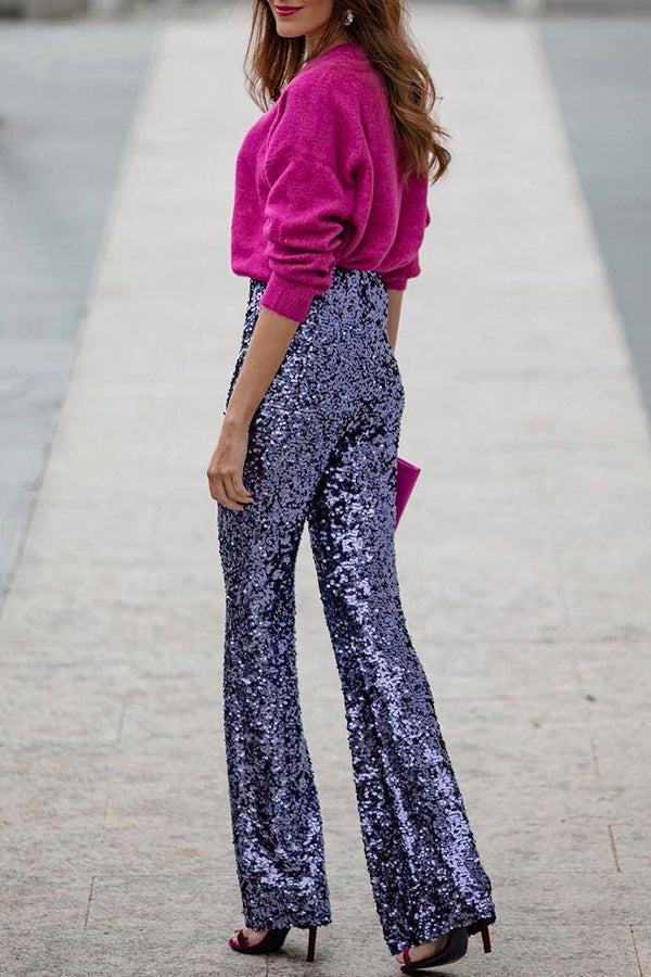 Anja – Flared Sequin Trousers for Women - Image 16