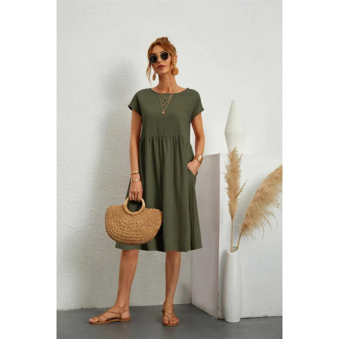 Lara – Stylish short-sleeved summer dress for women - Image 4