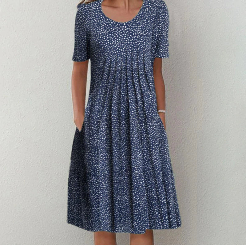 Lily – Stilvolles und lässiges Damenkleid mit floralem Muster und Taschen
