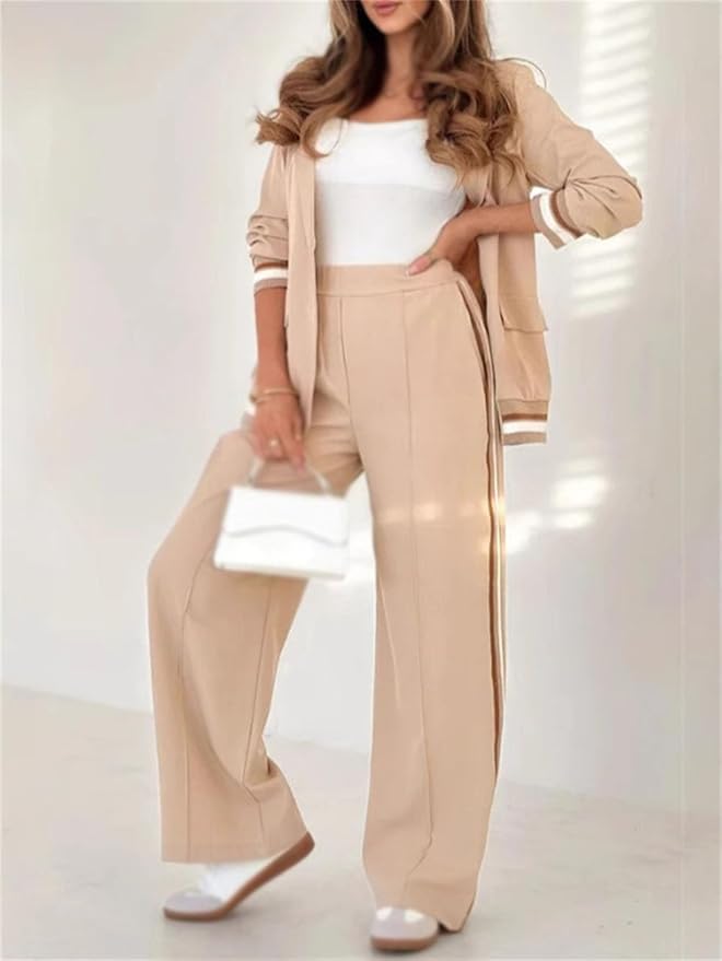 Elegantes Damen-Set: Blazer und weit geschnittene Hose mit sportlichem Flair - J&B - 11 - Atelier-Zofia