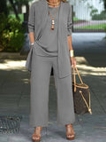 Damen 3-teiliges Set mit Jacke und weitem Schnitt - 8 - Atelier-Zofia