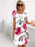 Evelyn – Women Ruffled Floral Pleated Dress - Image 1