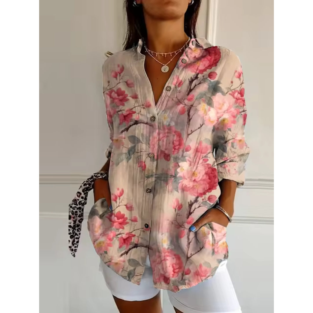 Sophie – Florale Bluse mit Knopfleiste