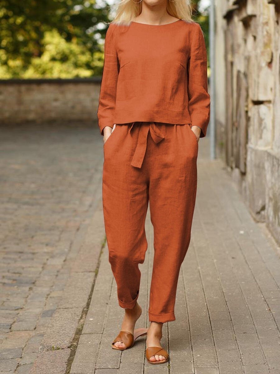 Andrea – 2-piece set Linen Ensemble for Women - Image 4