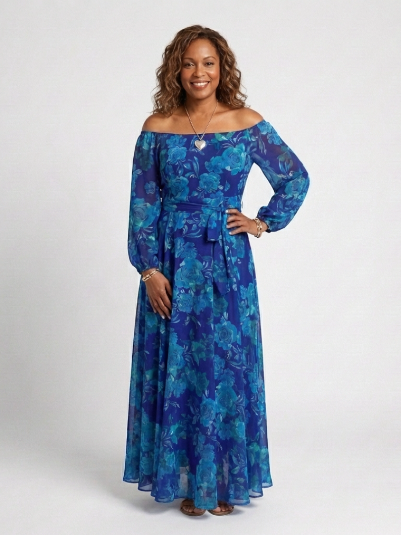 Alina – Elegant Off-Shoulder Maxi Dress for Women - Image 5