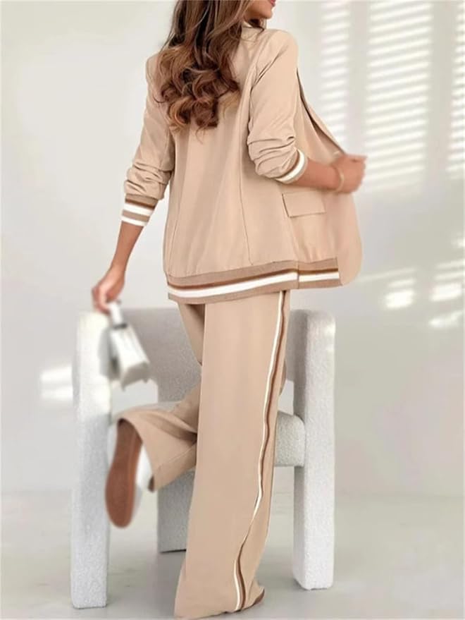Elegantes Damen-Set: Blazer und weit geschnittene Hose mit sportlichem Flair - J&B - 12 - Atelier-Zofia