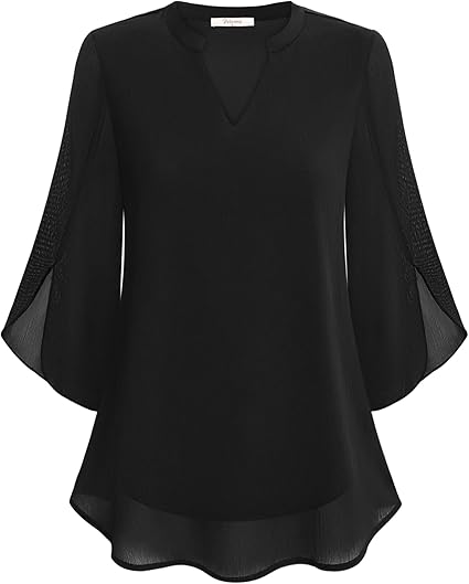 Sophie – Elegante V-Ausschnitt Chiffon Bluse