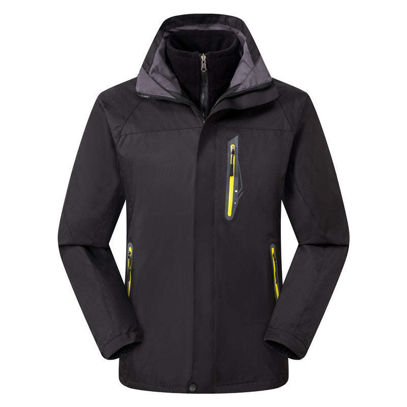 Herrenjacke wasserdicht mit Kapuze und winddichten Eigenschaften - J&B - 2 - Atelier-Zofia