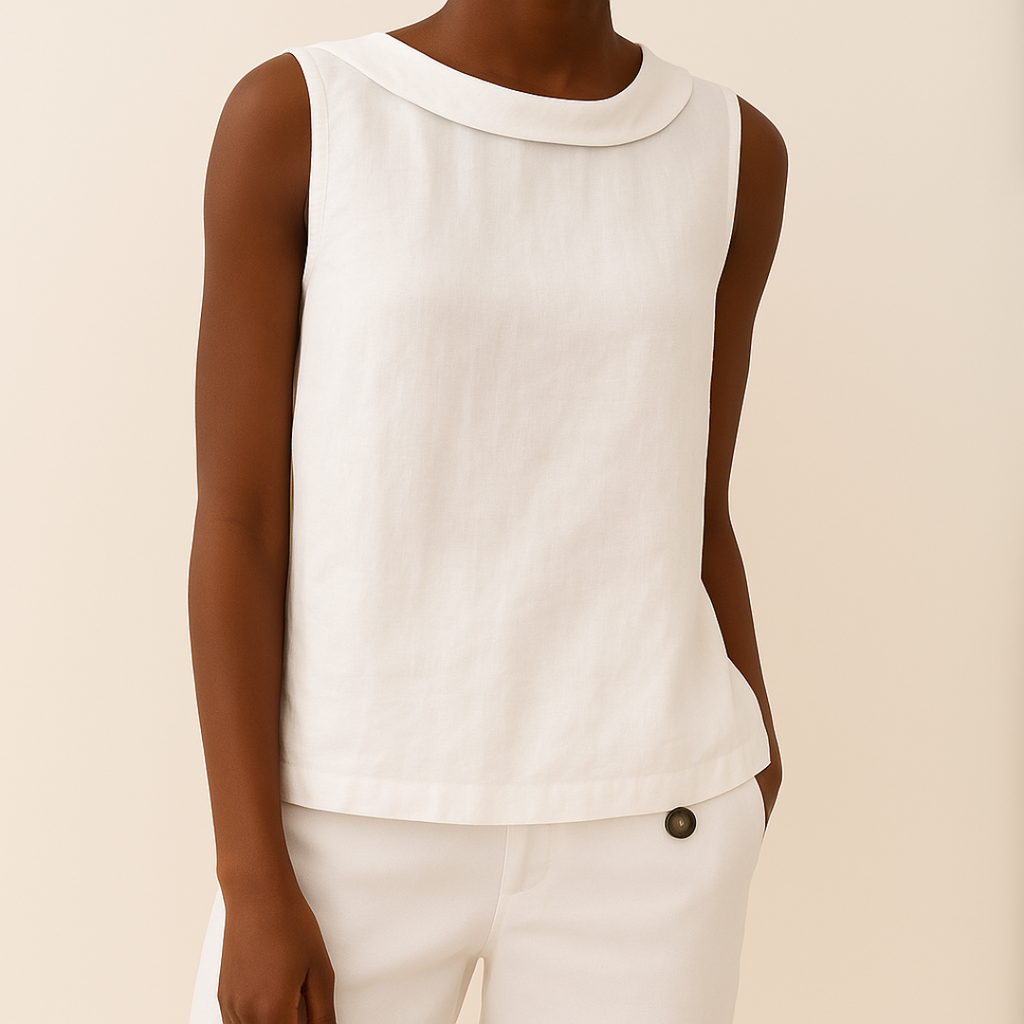 Sophia – Women Sleeveless Collar Blouse - Image 6