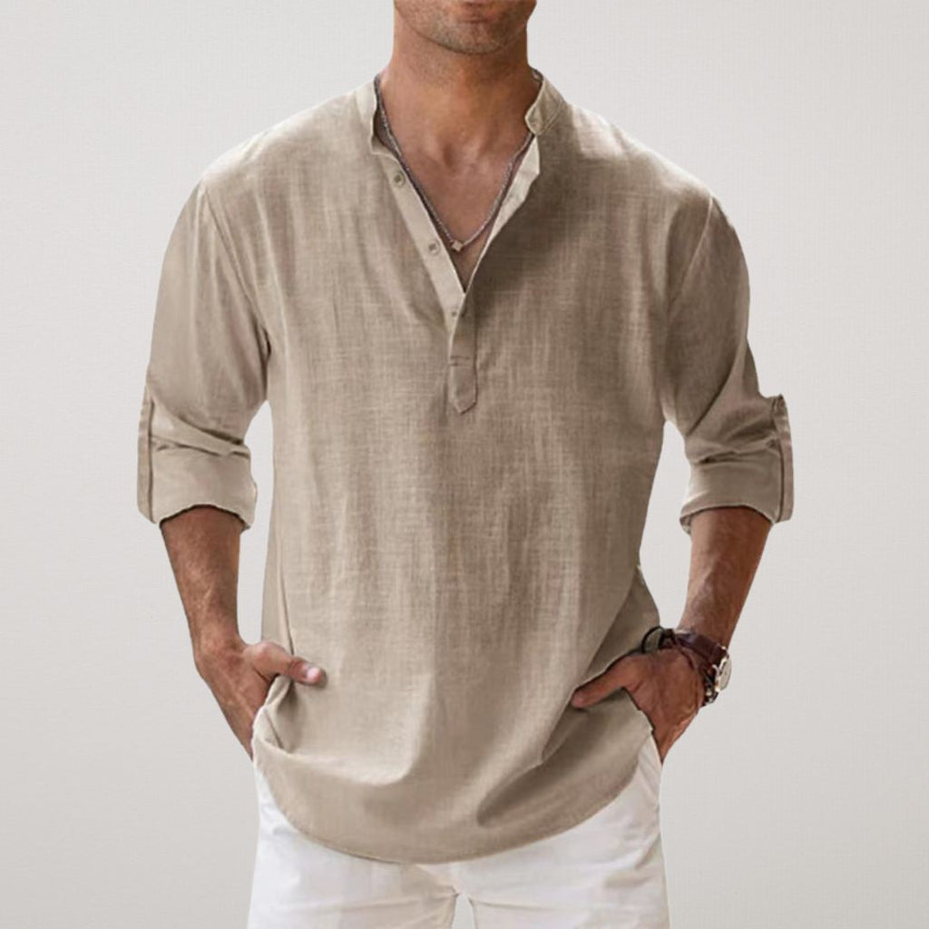 Lukas – Men's Relaxed Classic Long Sleeve Button Shirt - Image 1