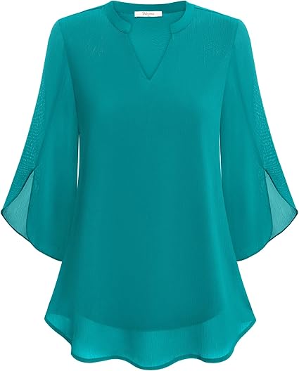 Sophie – Elegante V-Ausschnitt Chiffon Bluse