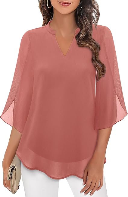 Sophie – Elegante V-Ausschnitt Chiffon Bluse