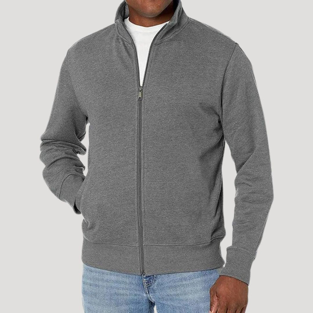 Stilvolle Herrenjacke mit Stehkragen und Reißverschluss - J&B - 1 - Atelier-Zofia