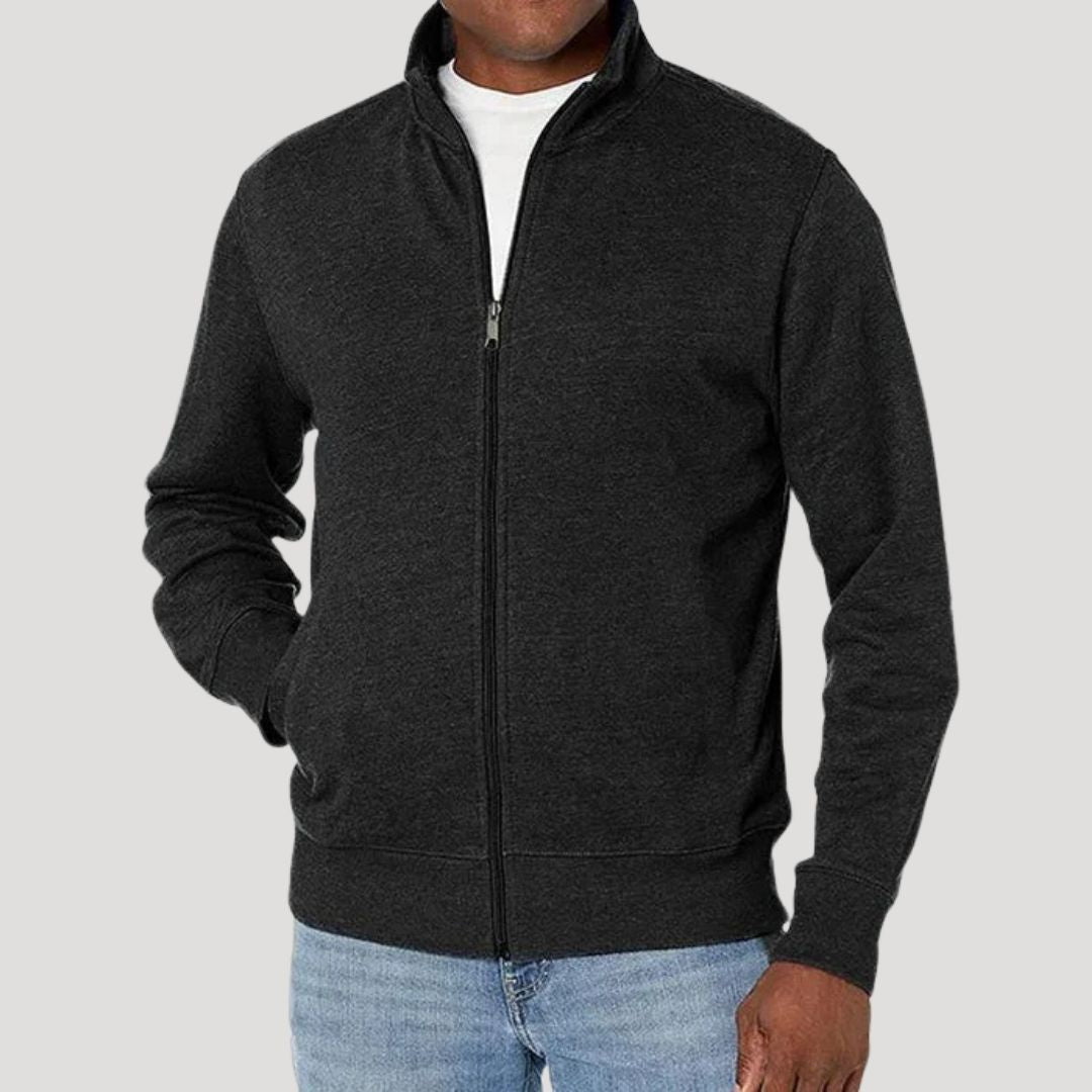 Stilvolle Herrenjacke mit Stehkragen und Reißverschluss - J&B - 2 - Atelier-Zofia