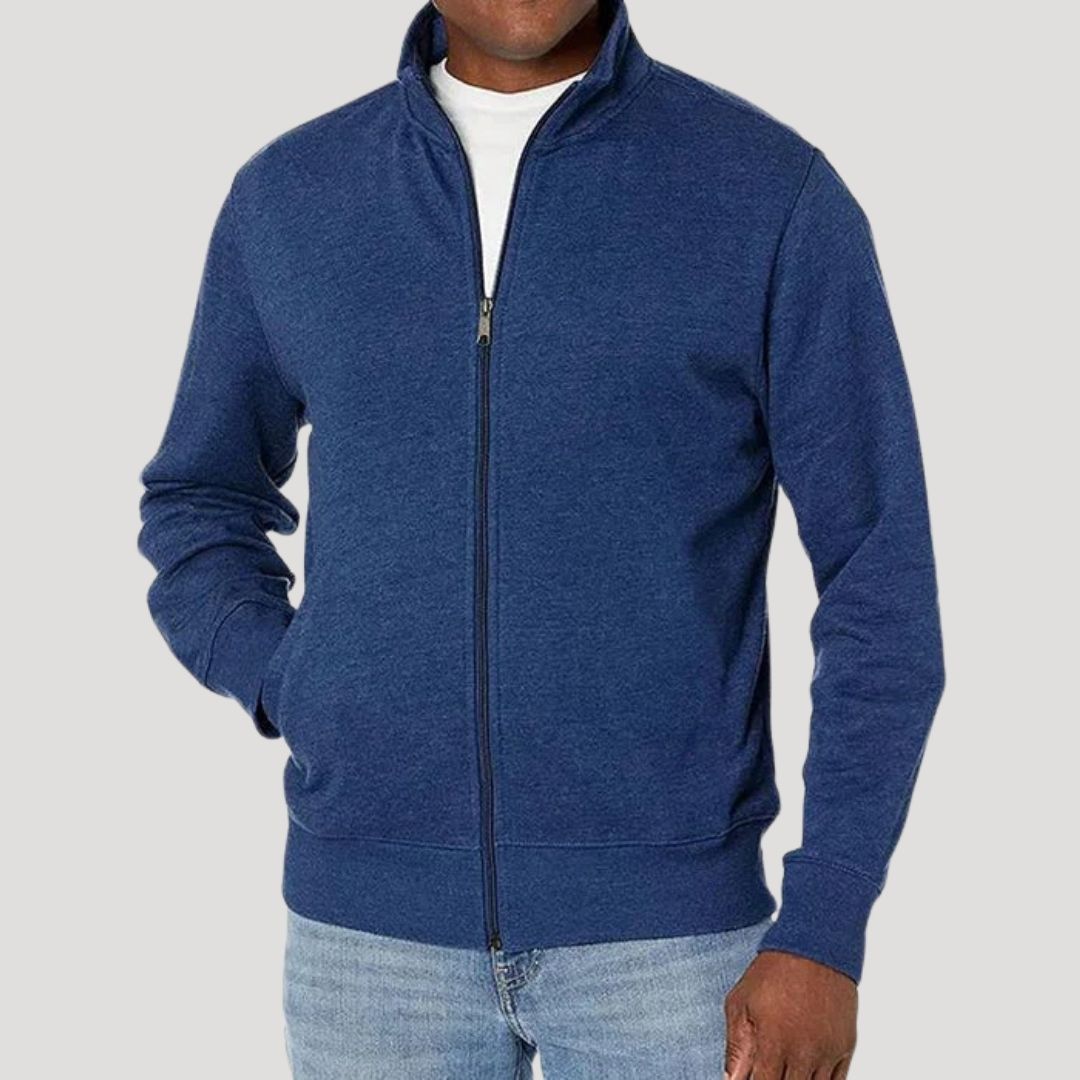 Stilvolle Herrenjacke mit Stehkragen und Reißverschluss - J&B - 3 - Atelier-Zofia