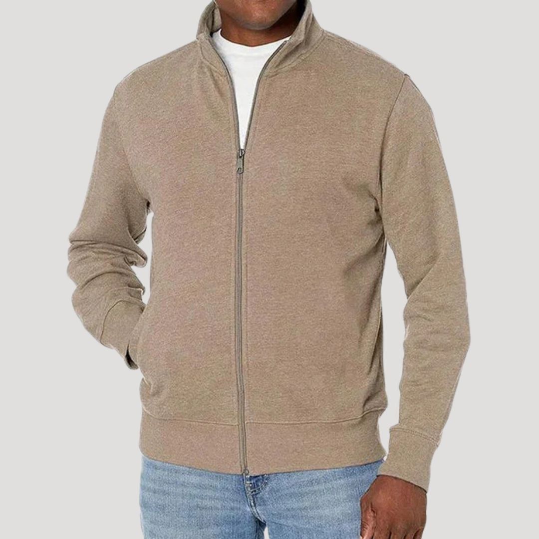 Stilvolle Herrenjacke mit Stehkragen und Reißverschluss - J&B - 4 - Atelier-Zofia