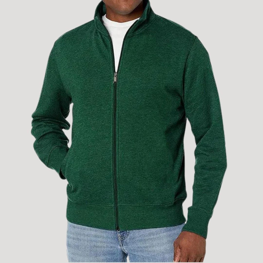 Stilvolle Herrenjacke mit Stehkragen und Reißverschluss - J&B - 5 - Atelier-Zofia