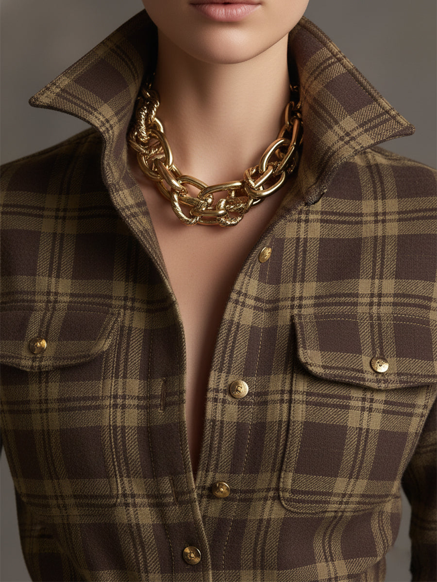 Helena – Kariertes Maxi-Hemdkleid