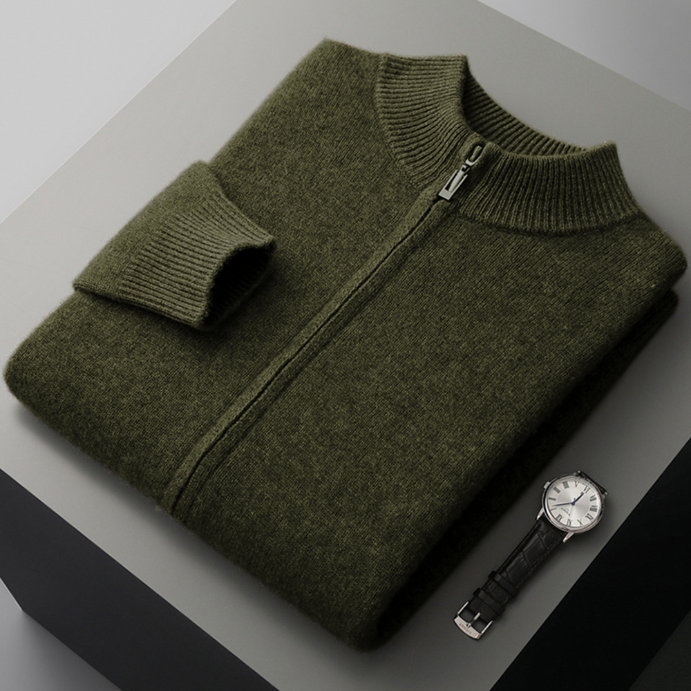 Stylische Herren-Bomberjacke mit sanfter Textur und praktischem Reißverschluss - J&B - 11 - Atelier-Zofia