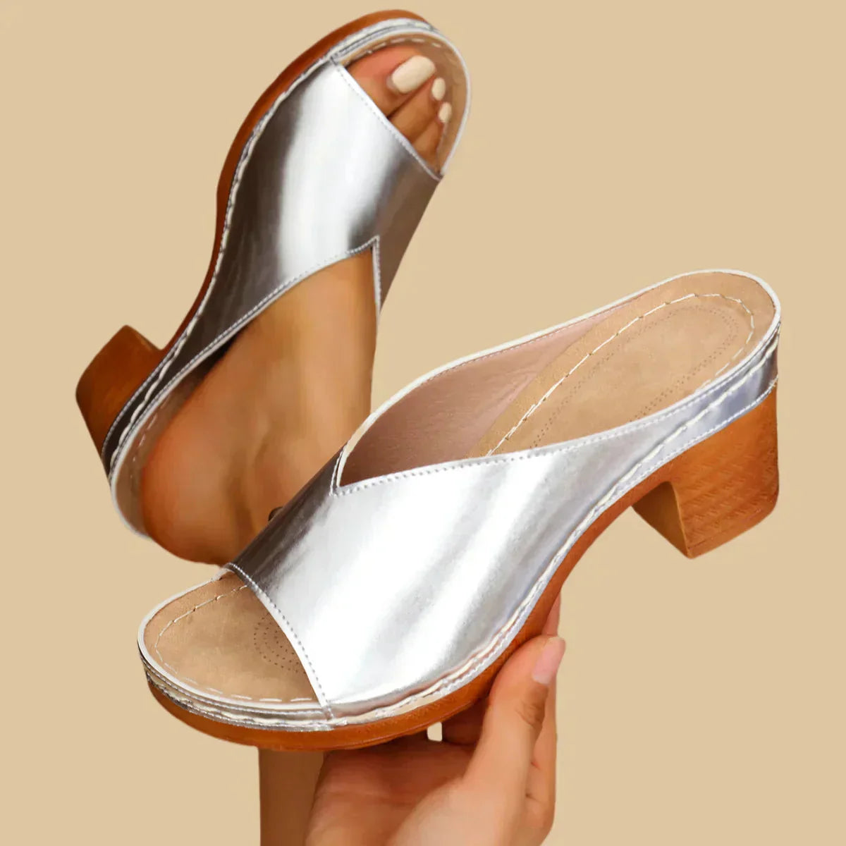 Yvonne – Women Open Toe Block Heels - Image 2
