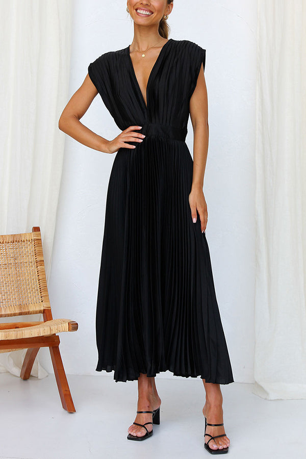 Mia – Women Satin Pleated Maxi Dress - Image 13
