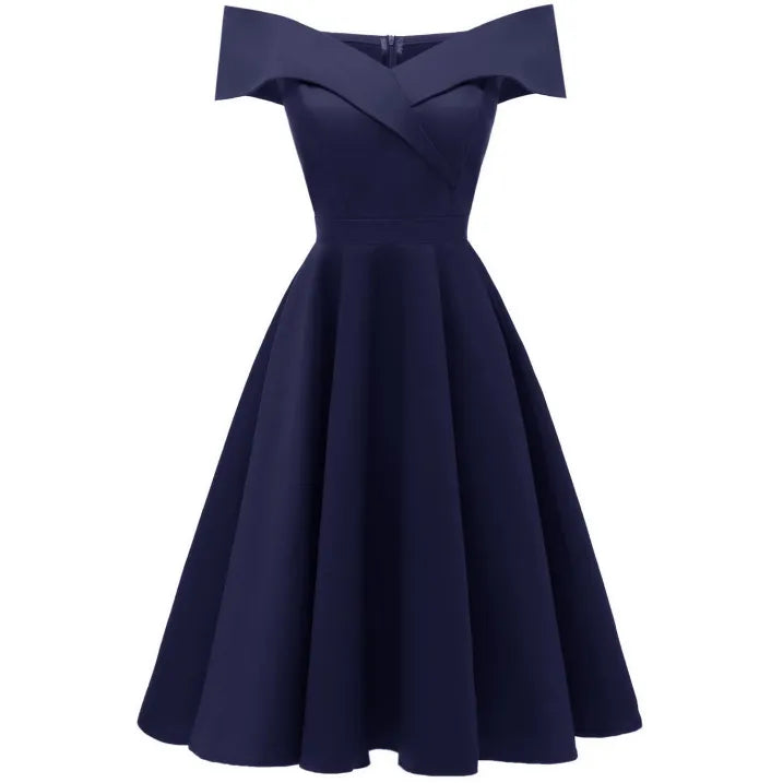 Abendkleid Damen schulterfrei A-Linie mit ausgestelltem Rock - 1 - Atelier-Zofia