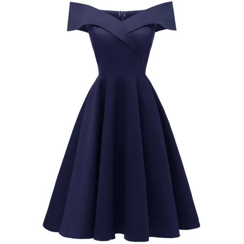 Abendkleid Damen schulterfrei A-Linie mit ausgestelltem Rock - 1 - Atelier-Zofia