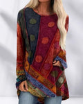 Naya - Damska tunika Boho w żywych kolorach z długimi rękawami - 4 - Atelier-Zofia