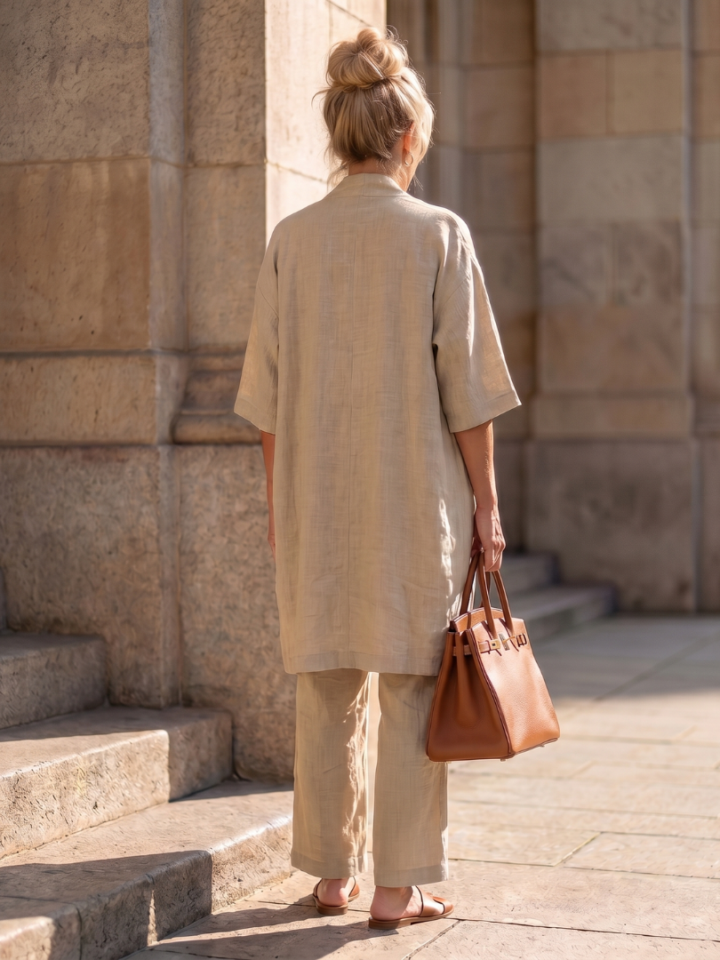 Elegantes Damen Outfit mit lockerem Oberteil und bequemen Hosen – J&B - 8 - Atelier-Zofia