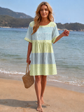 Lila – Lässiges Midi-Kleid aus Baumwoll-Leinen für Damen