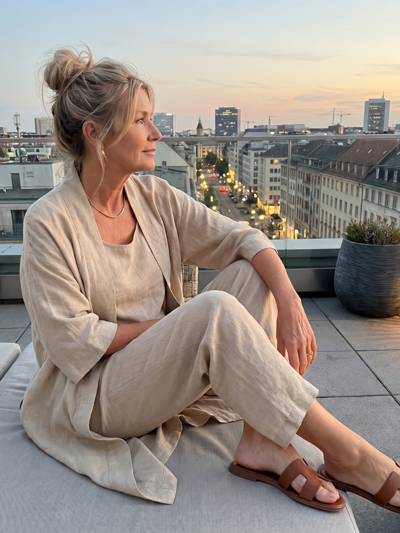 Elegantes Damen Outfit mit lockerem Oberteil und bequemen Hosen – J&B - 9 - Atelier-Zofia