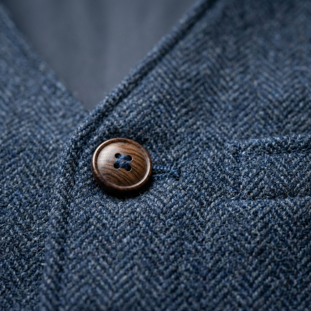 Adrian – Classic  Tweed Waistcoat for Men - Image 3