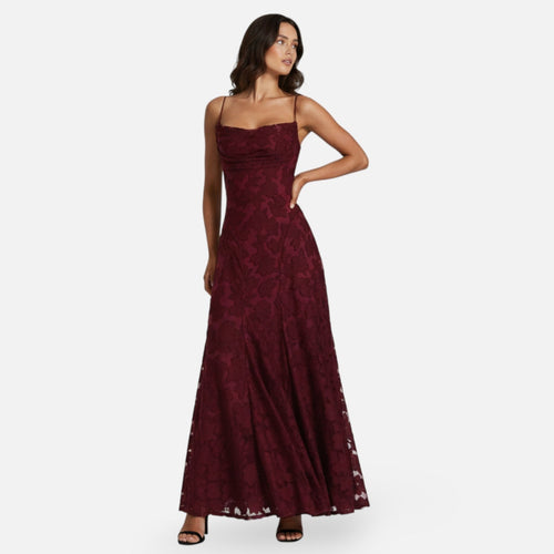 Maxi Dress Women's Floral Lace with Spaghetti Straps - Image 1