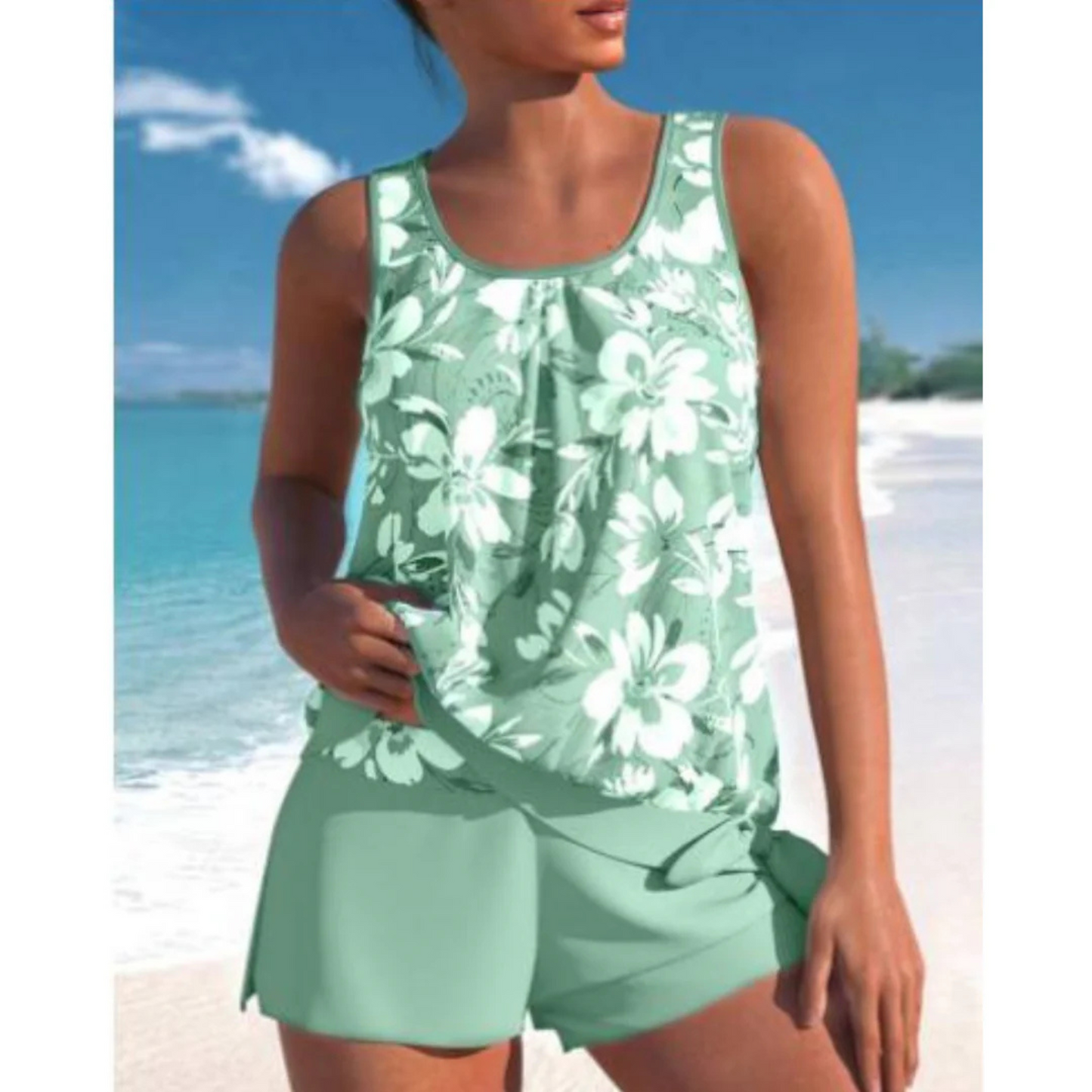 Melissa – Women's Floral Print Tankini Set - Image 4