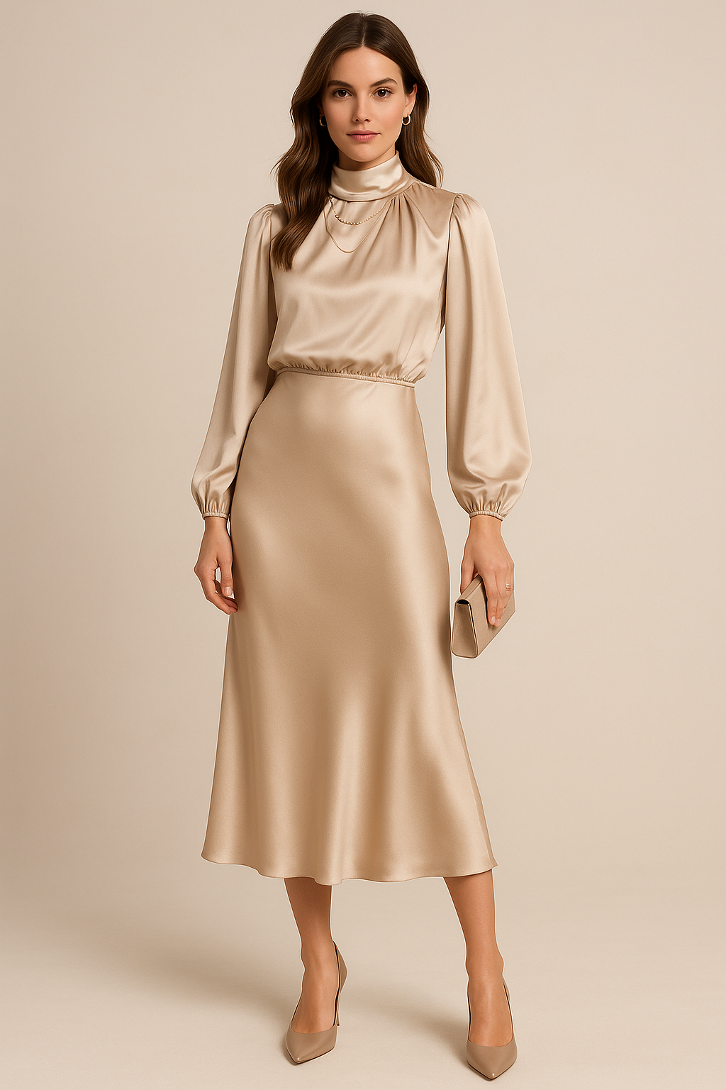Mia – Women’s Casual Satin Midi Dress - Image 10