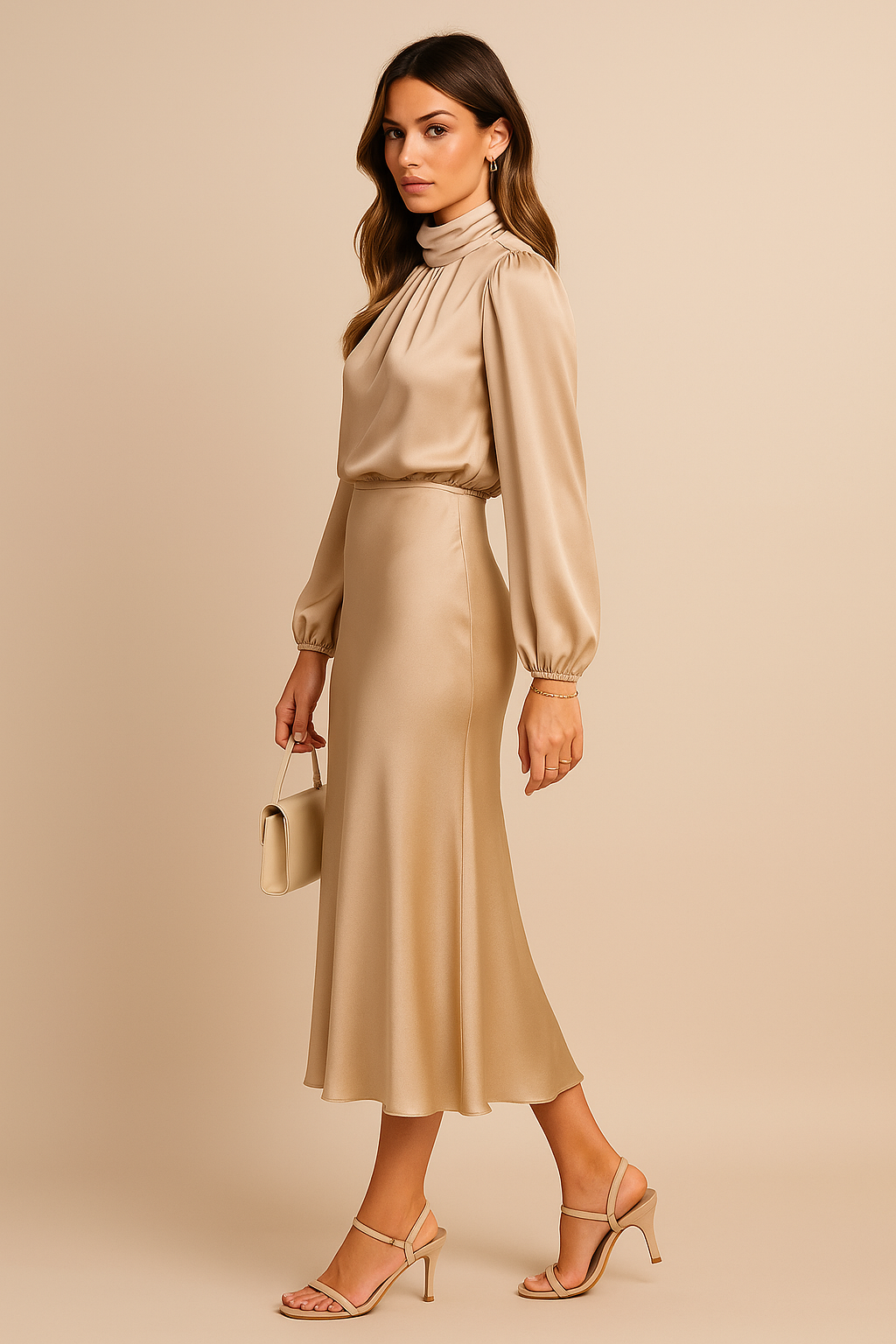 Mia – Women’s Casual Satin Midi Dress - Image 20