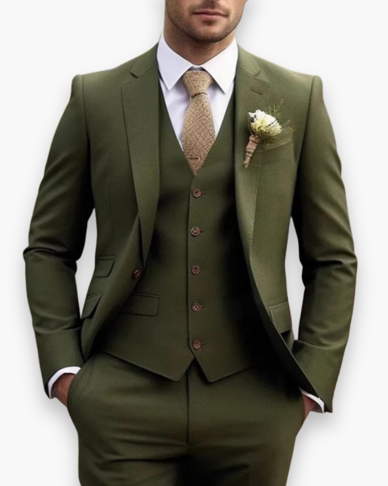 Lukas – Tailored Suit with Vest 3-Piece Set for Men - Image 1