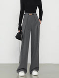 María – Damen High-Waist Stoffhose mit weitem Bein