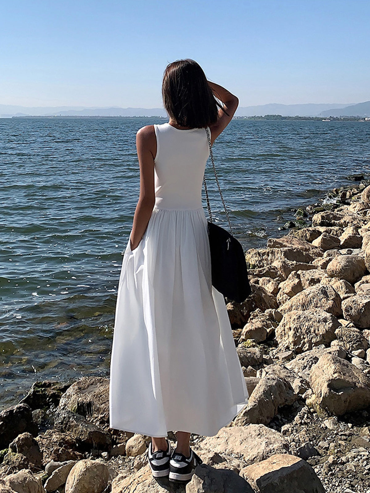 Paula – Damen Ärmelloses Maxikleid
