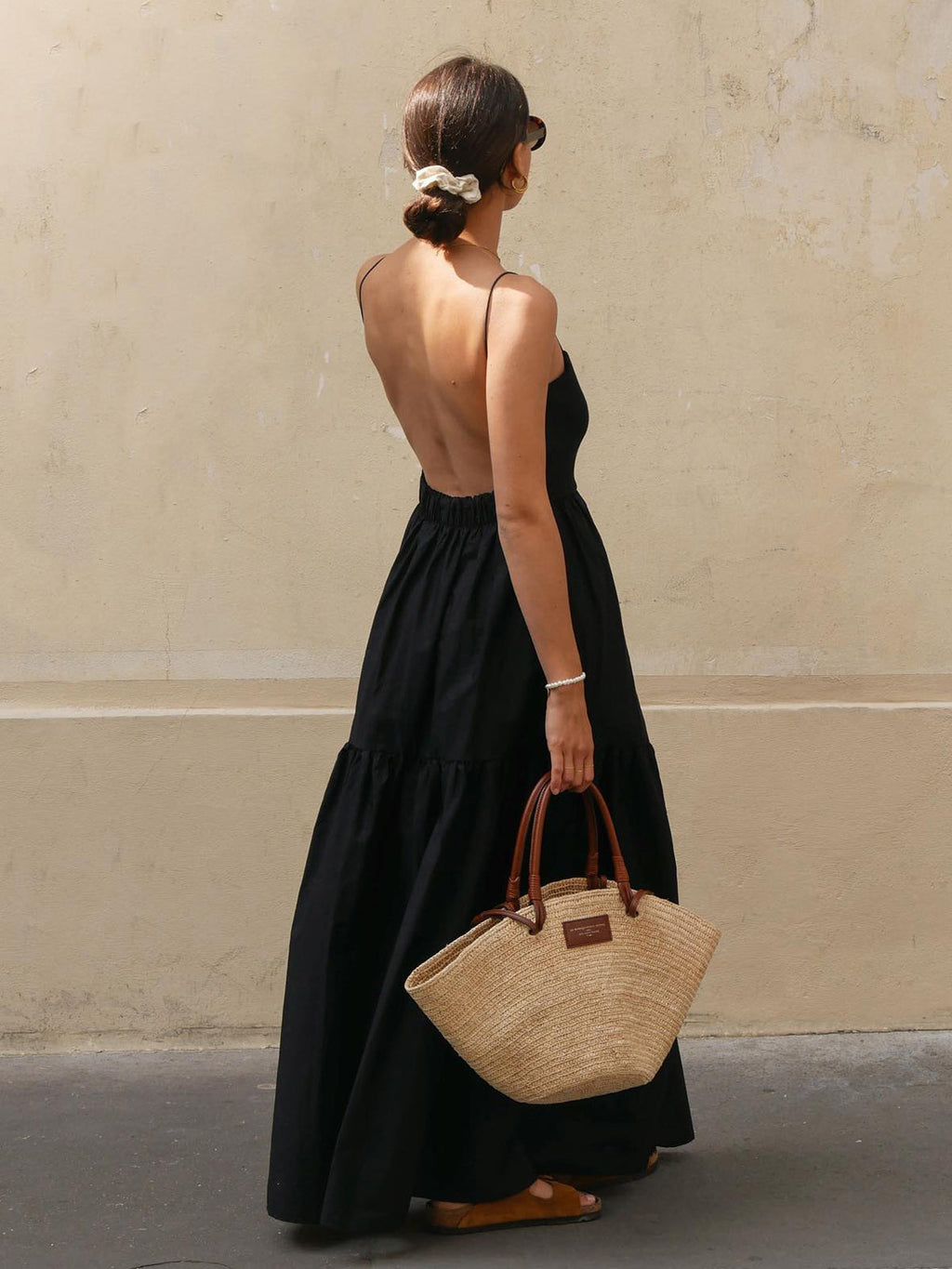 Lucía – Damen Maxikleid mit Spaghettiträgern und weitem Rock