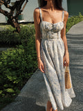 Emilia – Sapphire Garden Floral Cami Midi Dress - Image 1