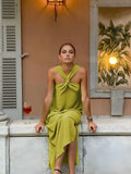 Sarah – Cross Halter Split Long Dress - Image 1