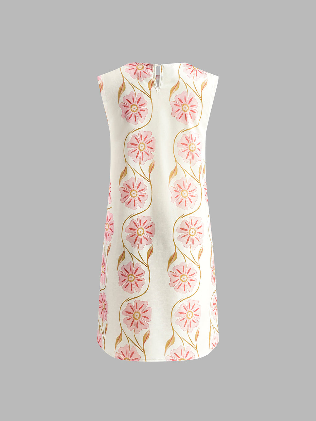 Marie – Romantic Print Sleeveless Short Dress - Image 6