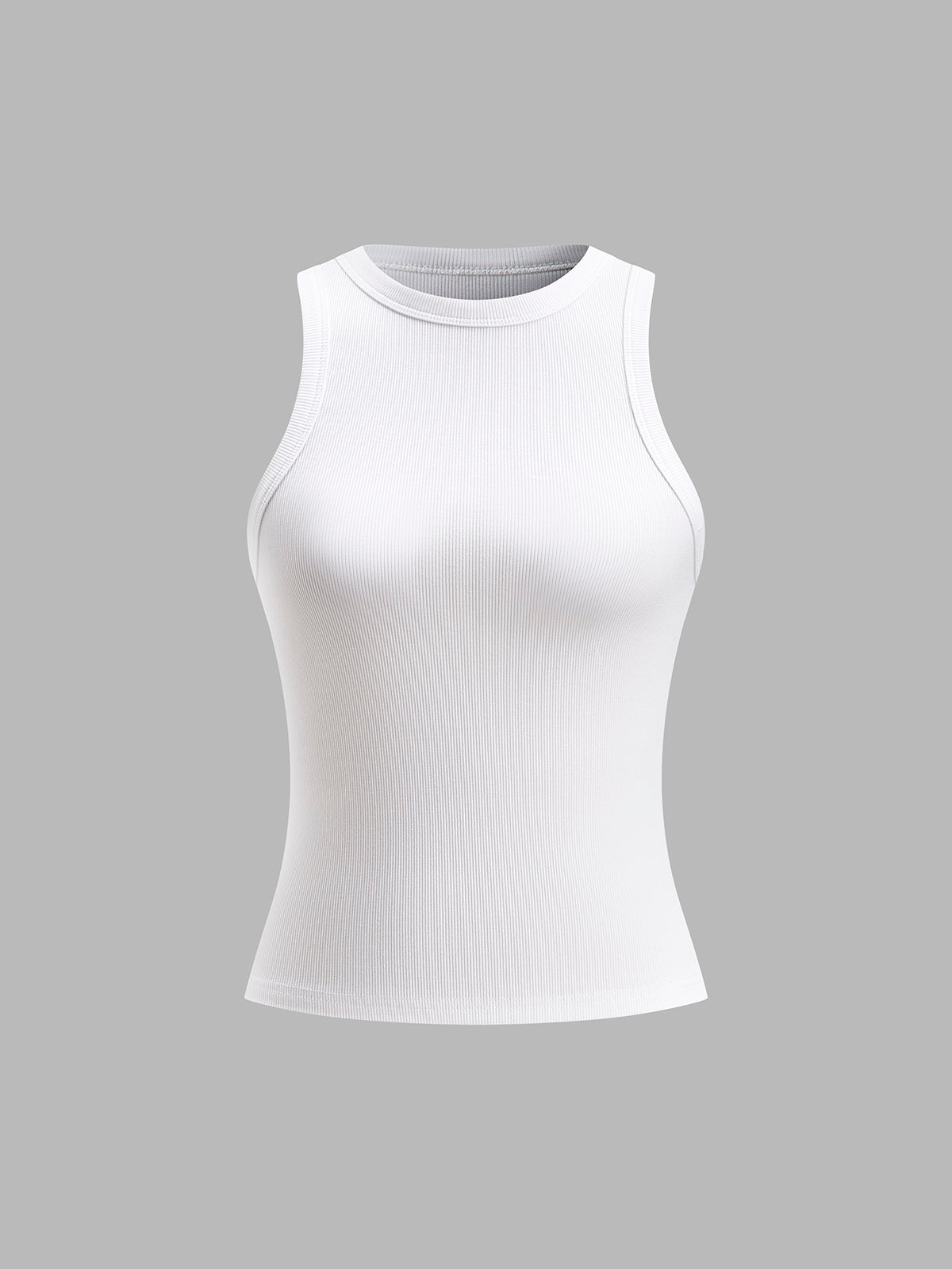 Inés – Damen Geripptes Tanktop mit Rundhalsausschnitt