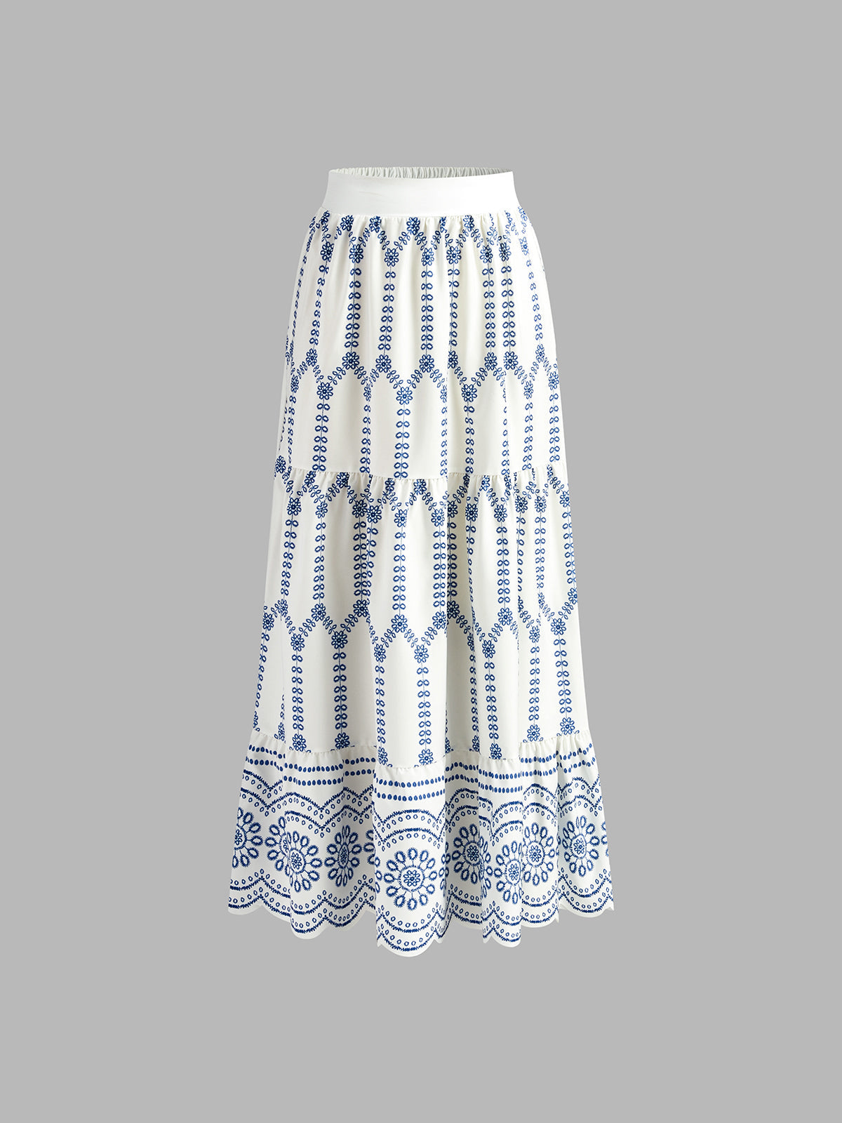 Isabel – Zweiteiliges Stickerei-Set mit Crop-Top und Midirock