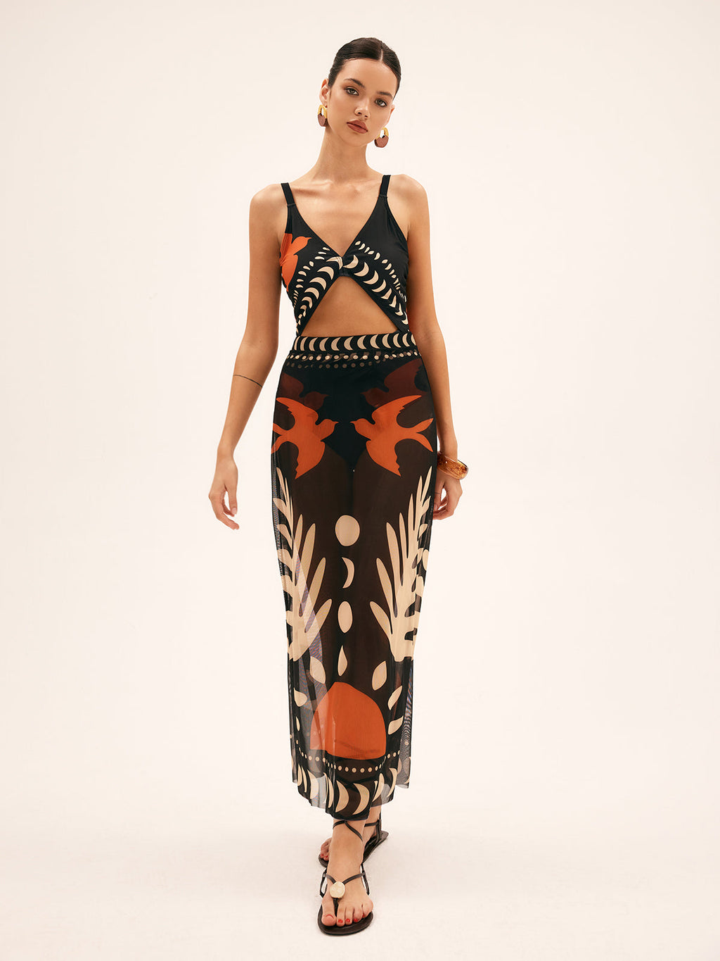 Lucía – Damen Cut-Out Badeanzug mit Pareo-Optik