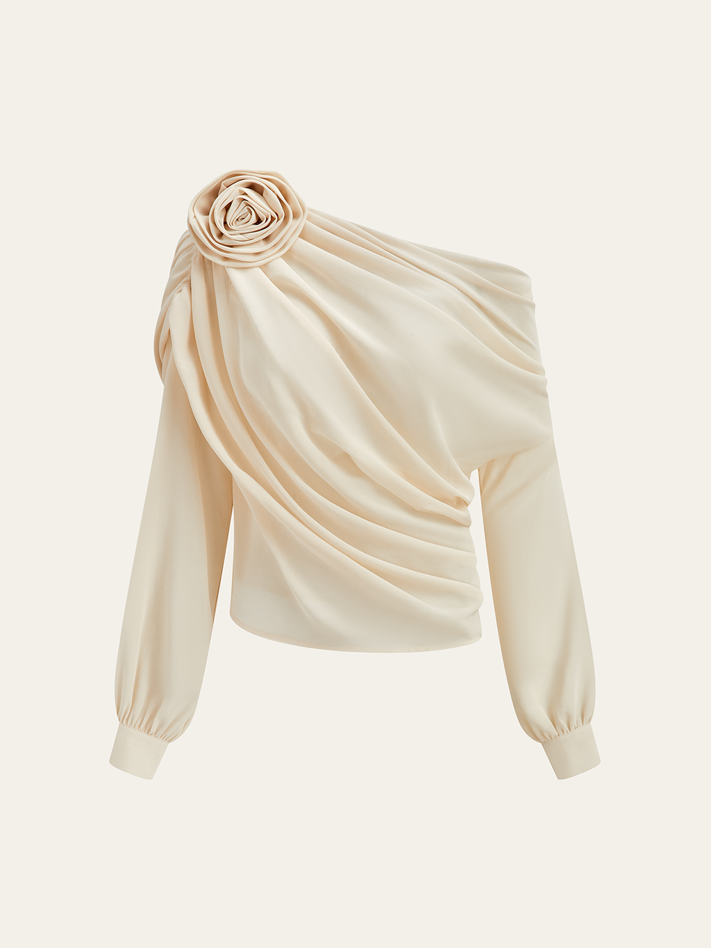 Carla – Halbtransparente One-Shoulder-Bluse mit asymmetrischem Schnitt