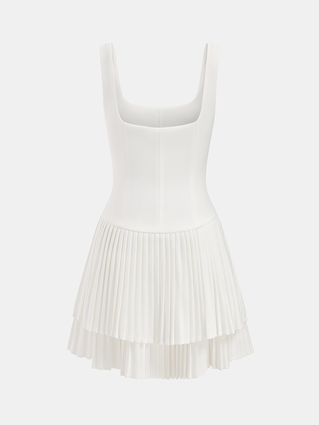 Lea – Square Neck Pleated Dress - Image 8